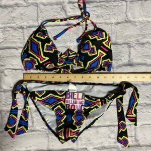 NWT Billabong 90s/Y2K  bikini bright geometric L